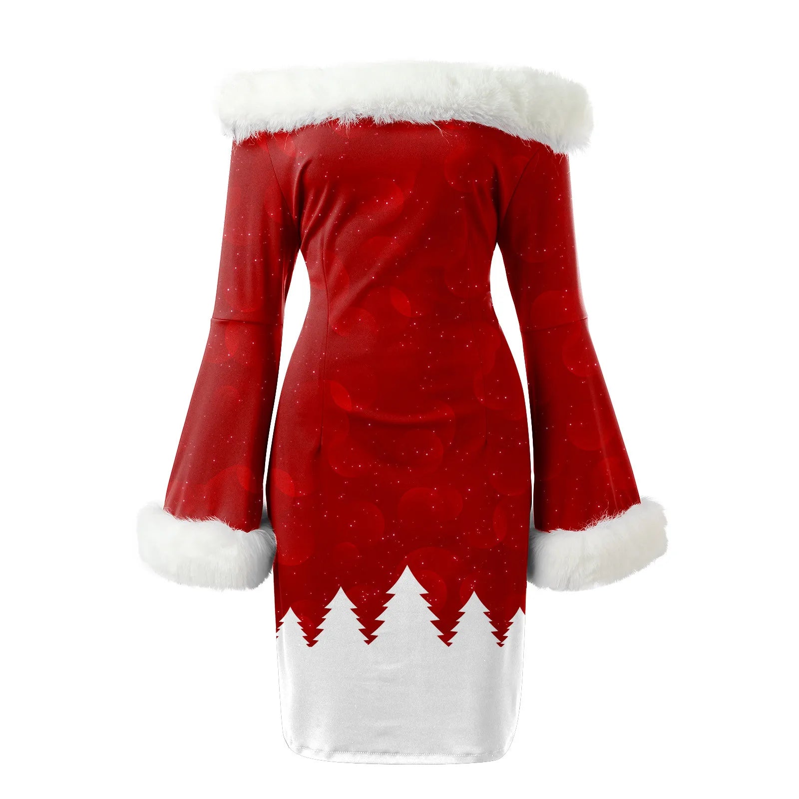 Christmas Party Dresses For Women Autumn Winter Plush Off Shoulder Long Sleeve Dress Xmas Elegant Robe Evening Gowns Vestidos