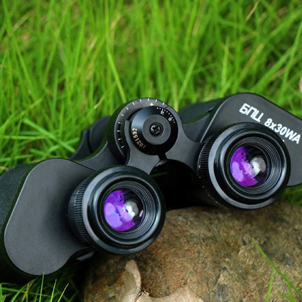 Baigish 8x30 Russian Binoculars Full Metal Structure Glasses Professional Military Waterproof Telescope Leather Bag For Hunting