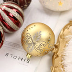 16 Pcs 8cm Painted Christmas Balls Set Cartoon Red Black Gold Electroplated Christmas Hanging Balls DIY Plastic