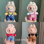 Suspenders Suit For 17cm Labubu Doll Clothes All-match Colour Outfit Doll Accessories Fashion Design Lovely Little Bear Star