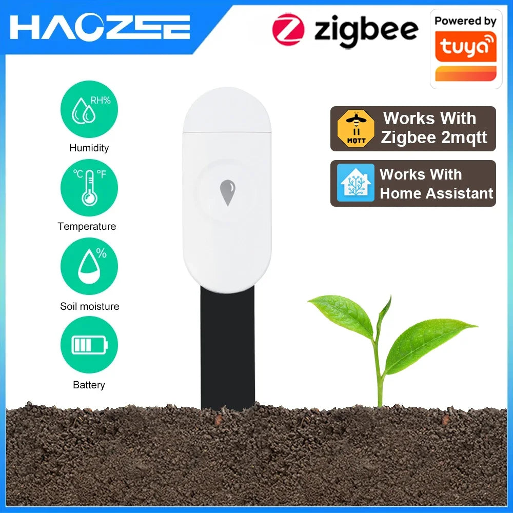 Tuya Zigbee Temperature Humidity Moisture Detector Smart Soil Tester Moisture Sensor Real Time Monitor Support Home Assistant Z2