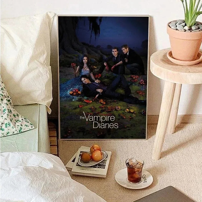 The Vampire Diaries Classic Movie Posters Canvas Painting Room Bar Cafe Aesthetic Art Wall Painting