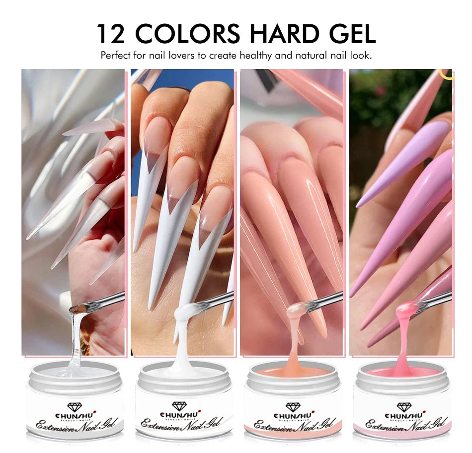 30ML Hard Gel For Nail Extension Milky White Builder Constructor Gel Self Leveling Reinforcement Nail Gels Camouflage Manicure