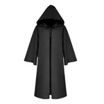 Halloween Cloak Plague Doctor Mask Cosplay Costume Sorcerer Long Shirt Hooded Black Robe Adult and Child Holiday Costume Set