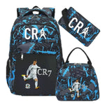 Football CR7 Cosplay School Bags School Backpack Laptop Teenager Boys Girls Schoolbags 3pcs/set
