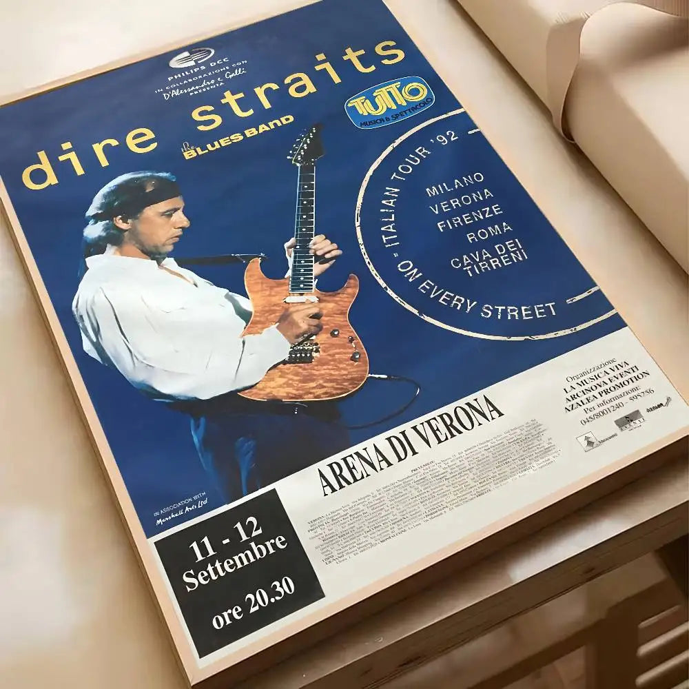 Singer D-Dire S-Straits Rock Band Poster Waterproof HD Art Wall Decal Self-Adhesive Print. Aesthetic Home Room Decor for Living