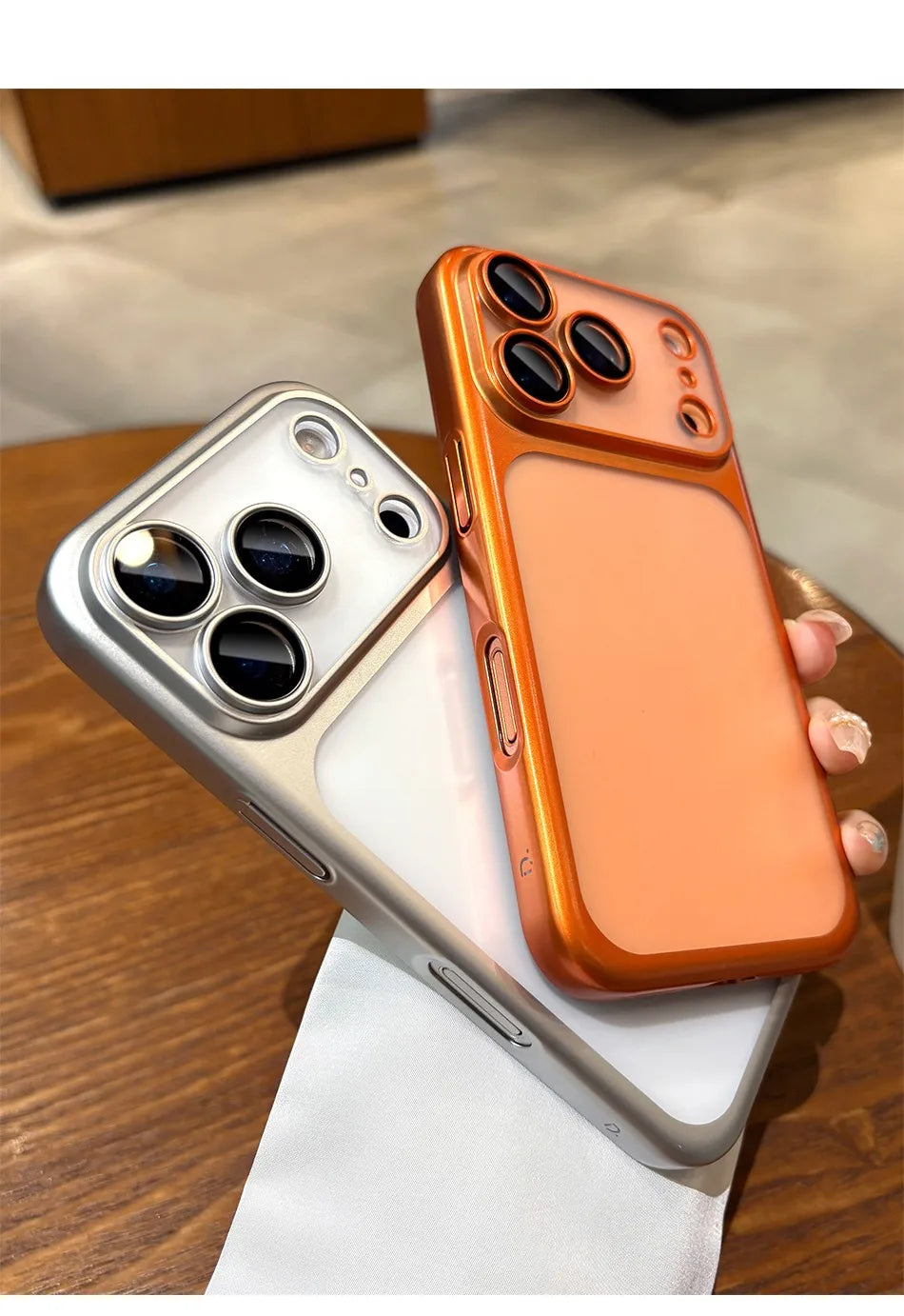 Luxury Matte Hard PC Ultra Slim Case for iPhone 17 Pro Max 17Pro ProMax Plating Camera Film Protector Frosted Shockproof Cover