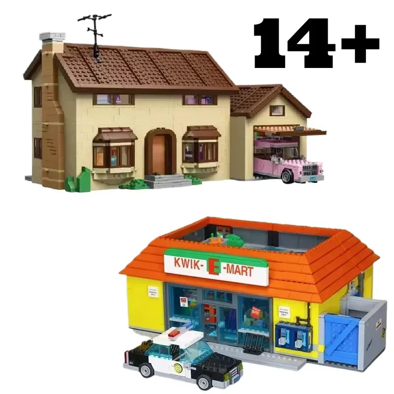 IN Stock 71016 71006 Kwik E Mart and Supermarket House Model Bricks Building Blocks Home Decor Toys Birthday Christmas Gifts