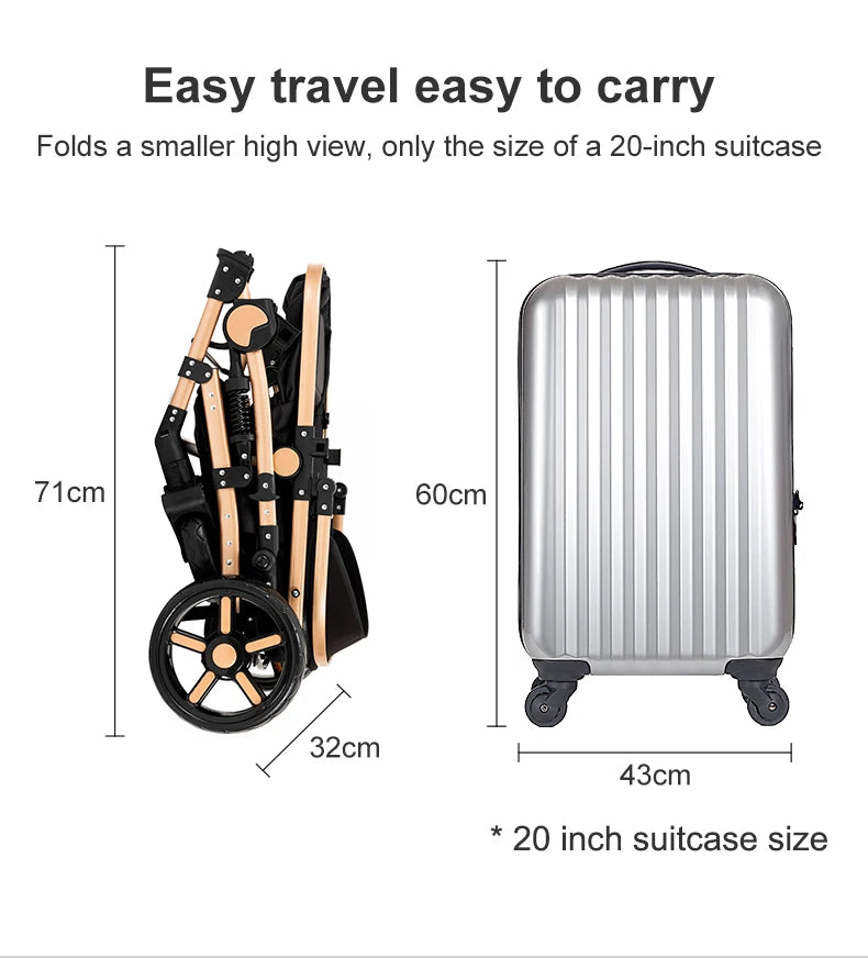 Baby Stroller Light Stroller for Newborn pushchair prams Baby Carriage 3 in 1 baby car seat Foldable Stroller with Mommy Bag