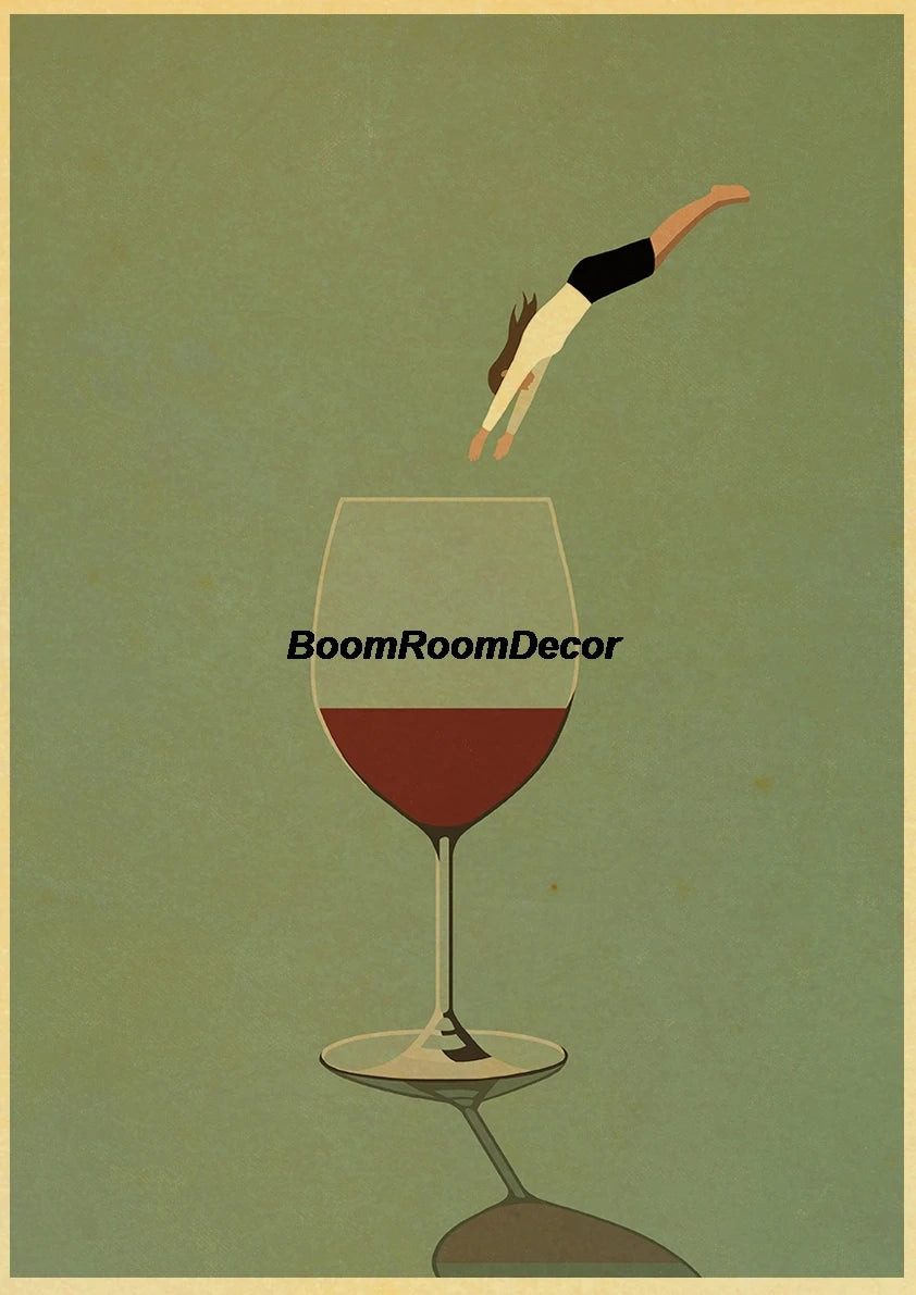 Retro Abstract Creative Poster Kraft Paper Nostalgia Canvas Prints Modern Landscape Coffee Bar Wall Art Posters Living Decor