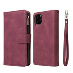 Premium Leather Wallet Case For iPhone 16 15 14 13 12 11 17 Pro Max Plus 17Air 16e Zipper Wallet Card Slots Magnetic Flip Cover