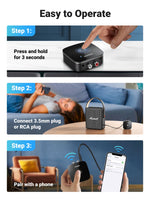 UGREEN AUX RCA Bluetooth Receiver Adapter for Home Stereo System, HiFi 3.5mm RCA Bluetooth Adapter for Old Stereo Receiver