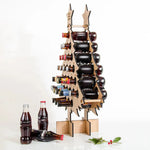 Christmas Wine Holder Wooden Wine Bottle Stand Advent Calendar Count Down Drinks Display Rack Seasonal Decor