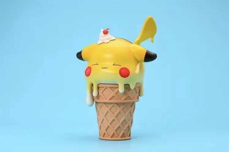 Cute Kawaii Pokemon Pikachu Snorlax Psyduck Bulbasaur Icecream Figure Toys for Girls
