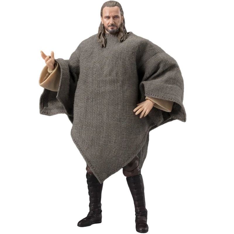 In Stock Original Bandai SHF Qui-Gon Jinn Star Wars The Phantom Menace Action Figure Animation Toy Model Collector Anime Hobby