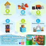 Magnetic Building Blocks Mine World Magnet Cube Set STEM Montessori Sensory Toy for Kids Boys Girls Ages 3+ DIY Model Children