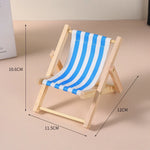 Doll'S Chair Outfit Accessories For Ropa Labubu 10cm cotton doll Summer vacation Wooden beach reclining camping chair ornament