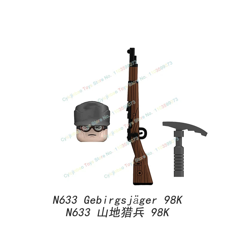 N601-650 MOC Military War Infantry Soldiers Action Figures Creative Bricks Accessories Building Blocks Children's Toys Gifts