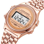 Retro Square Electronic Watches Digital Display Women Men Watch Rose Gold Silver Luxury Ladies Wristwatches Relojes Para Mujer
