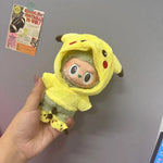For/Cloth 17cm Labubu New Mini Plush Doll Clothing Set Cute Pikachu Suit Cartoon  Vinyl Doll Kpop Idol Doll Clothing Accessories