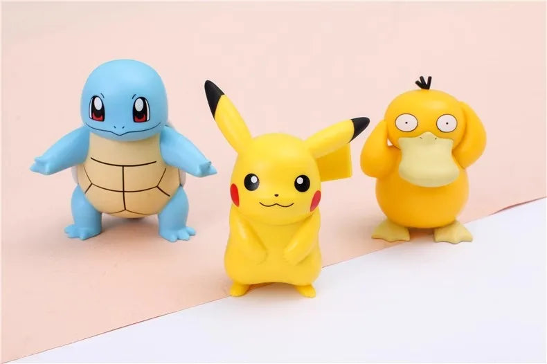 Hot Pokemon Anime Figures Pikachu Toys Model Charmander Psyduck Squirtle Jigglypuff Bulbasaur Kawaii Collect Dolls Action Figure