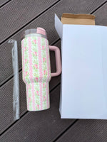 1000ML Large Capacity Water Bottle Various Styles Pink White Vacuum Cup Stainless Steel Juice Milk Tea Car Mugs Gifts