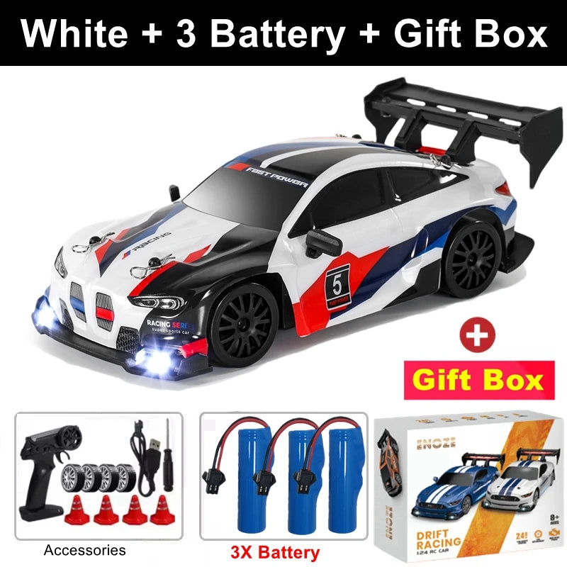 RC Drift Car 4WD Remote Control High Speed Racing Vehicle with LED Lights 2.4GHz Radio 4x4 Off-Road Truck Toy for Children Kids