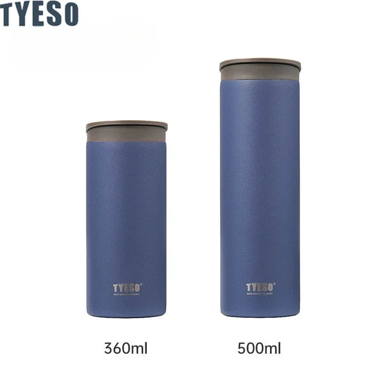 360/500ml Tyeso Stainless Steel Insulated Travel Mug Leak-Proof Direct Drink Water Bottle for Men Women Portable Car Coffee Cup