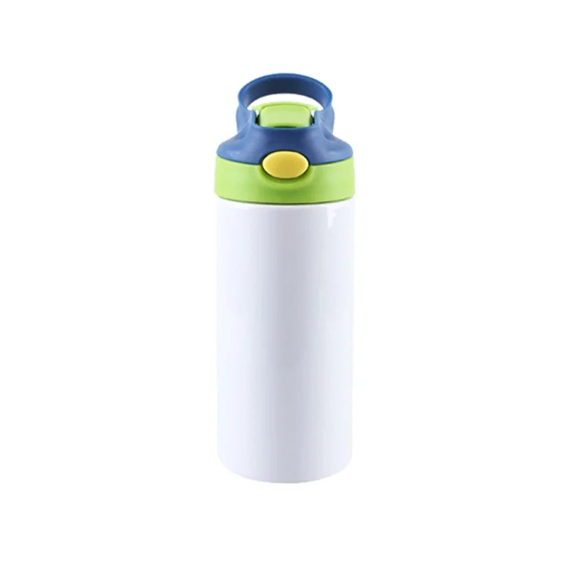 Outdoor Simple Solid Color Stainless Steel Vacuum Thermos Cup with Straw with Handle Children's Water Cup Portable Sports Cup