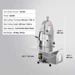 SucceBuy Commercial Electric Meat Bandsaw 650W 1800W Stainless Steel Countertop Bone Sawing Machine Frozen Fish Cutter for Pork