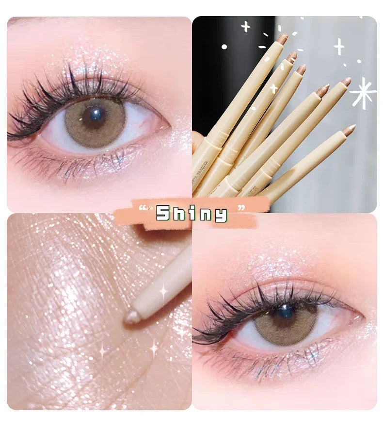 Glitter Eyeshadow Pen Pearlescent Matte Diamond Eyeliner Pen Waterproof Highlight Brighten Silkworm Makeup Pencil Shiny Eyelids