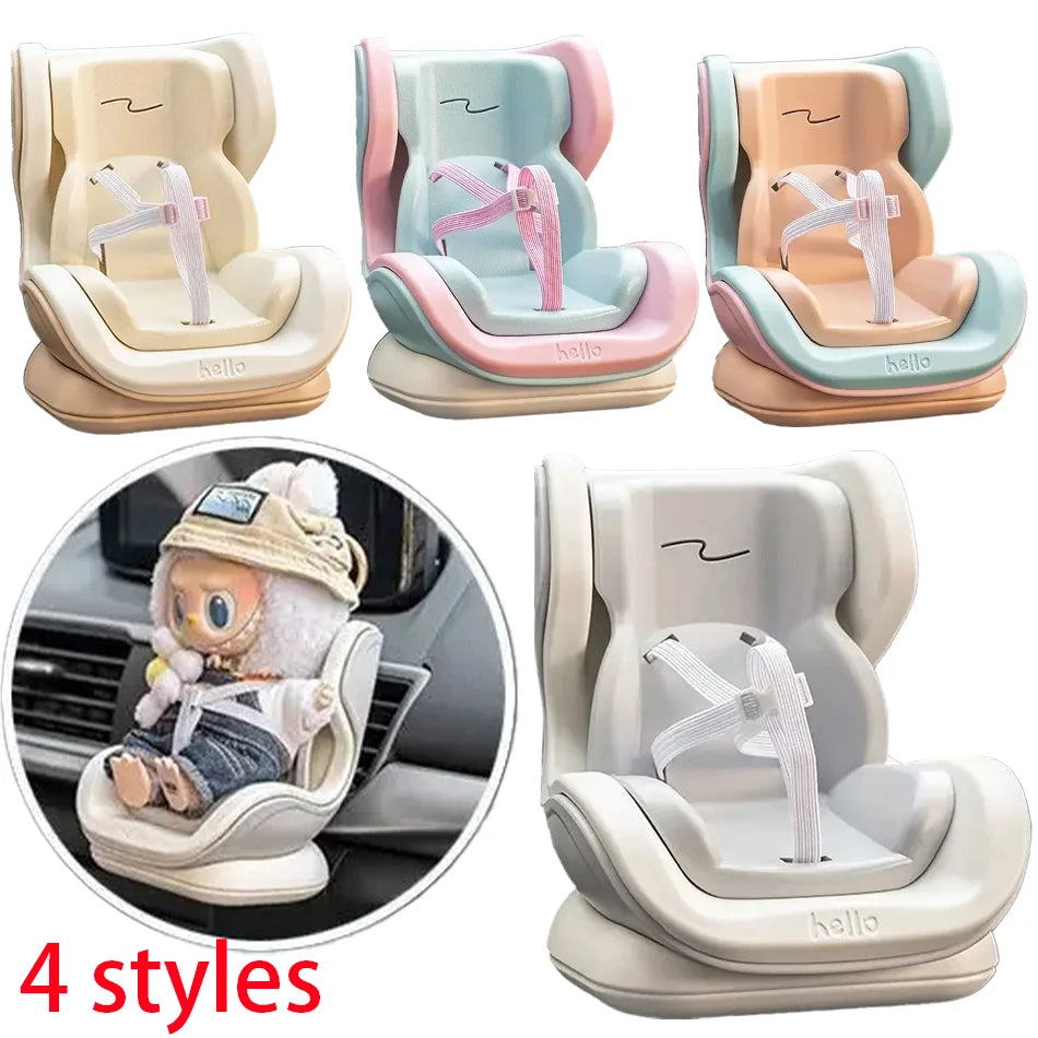 4 Styles For Car Doll Safety Seat Cartoon Chair Model Kawaii Doll Seat Outlet Decor Car Interior Styling Labubu Accessories ﻿