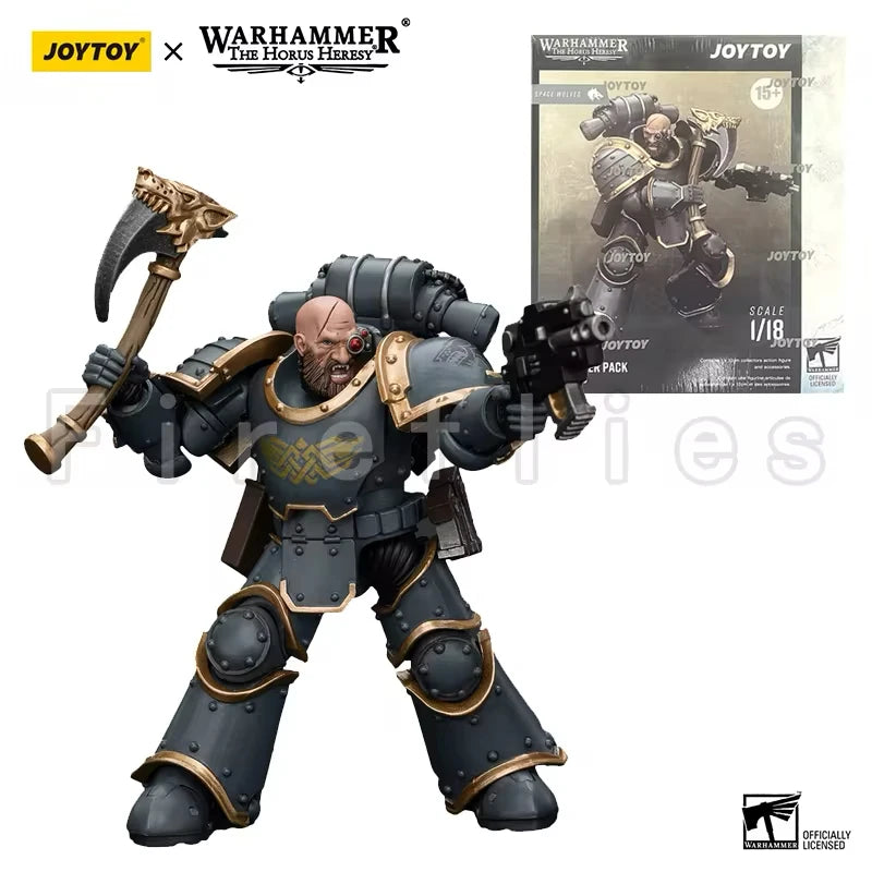 1/18 JOYTOY Action Figure – Warhammer 40K Horus Heresy Space Wolves Logan Ghostwolf Mecha Model
