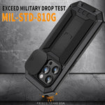 Heavy Duty Rugged Metal Case for iPhone, Case for iPhone 16 15, 14, 13 Pro Max, Screw Military Shockproof Cover with Screen Ca