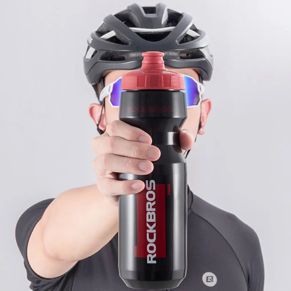 ROCKBROS Cycling Water Bottle+Water Bottle Holder 2-Piece Set -750ml Sports Water Bottle+Integrated Molded Water Bottle Holder