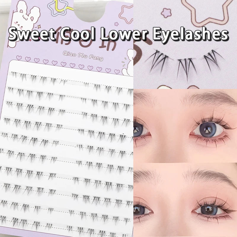 5-7mm Air Lower Eyelashes Fairy Fake LashesSegmented Natural Under Lashes Manga Bottom Lashes Makeup Eyelash Makeup Tool10 Rows