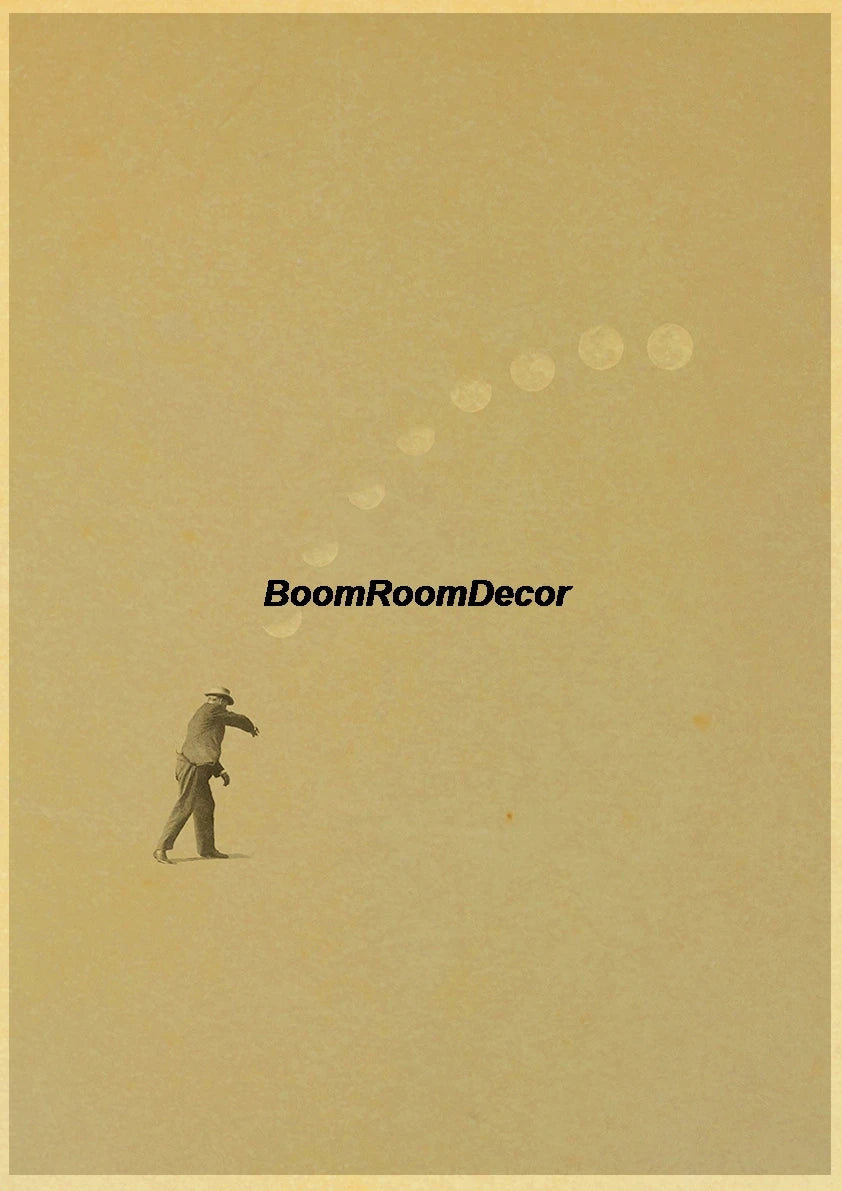 Retro Abstract Creative Poster Kraft Paper Nostalgia Canvas Prints Modern Landscape Coffee Bar Wall Art Posters Living Decor