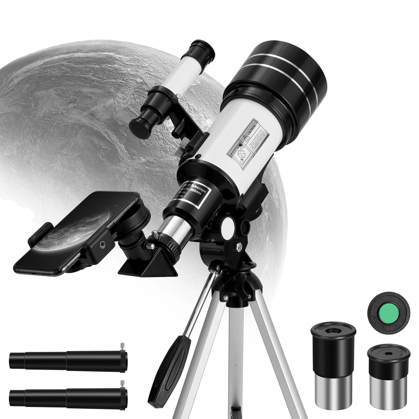 Astronomical Telescope With Finderscope For Child Beginner 150 Times Zoom High-definition Moon Viewing Telescope With Phone Rack
