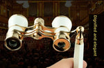Opera Glasses Binoculars Metal Body With Chain/handle Theater Telescope Women Girls Optical Design Gift Retro Binoculars
