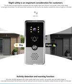 720P Video Doorbell 7‘’ Color Screen Home IntercomHigh-Definition Intelligent Night Vision Electronic Access Control System