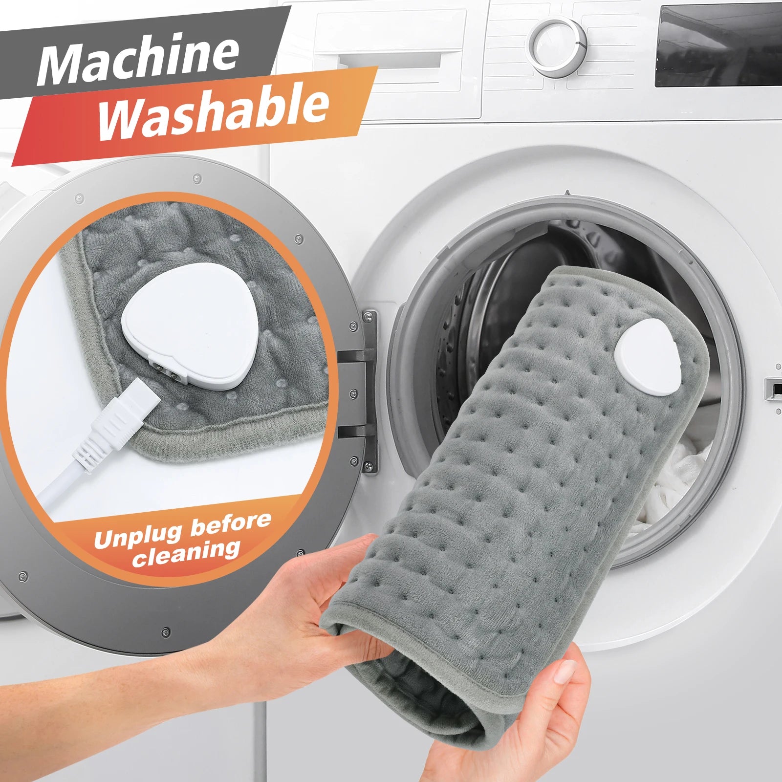 Electric Heating Pads for Back Neck Shoulder Pain Relief,Home Sofa Office Desktop Winter Warm Blanket,Auto-Off, Machine Washable