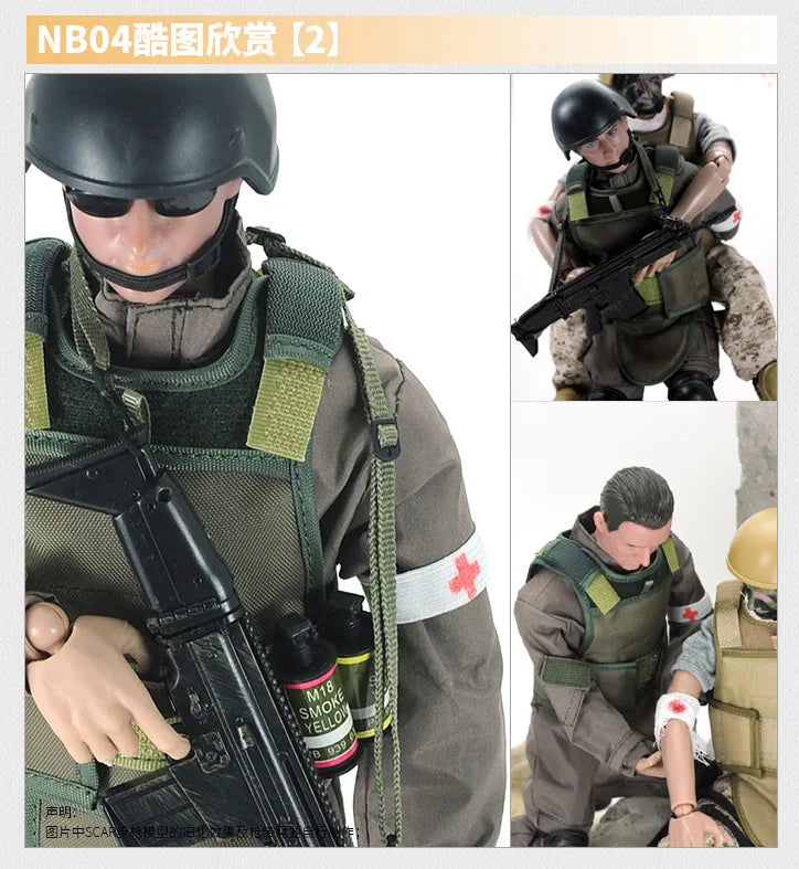 1/6 Action Figure Military Army 30cm Combat Swat Police Soldier With Gun Forces Model Toys