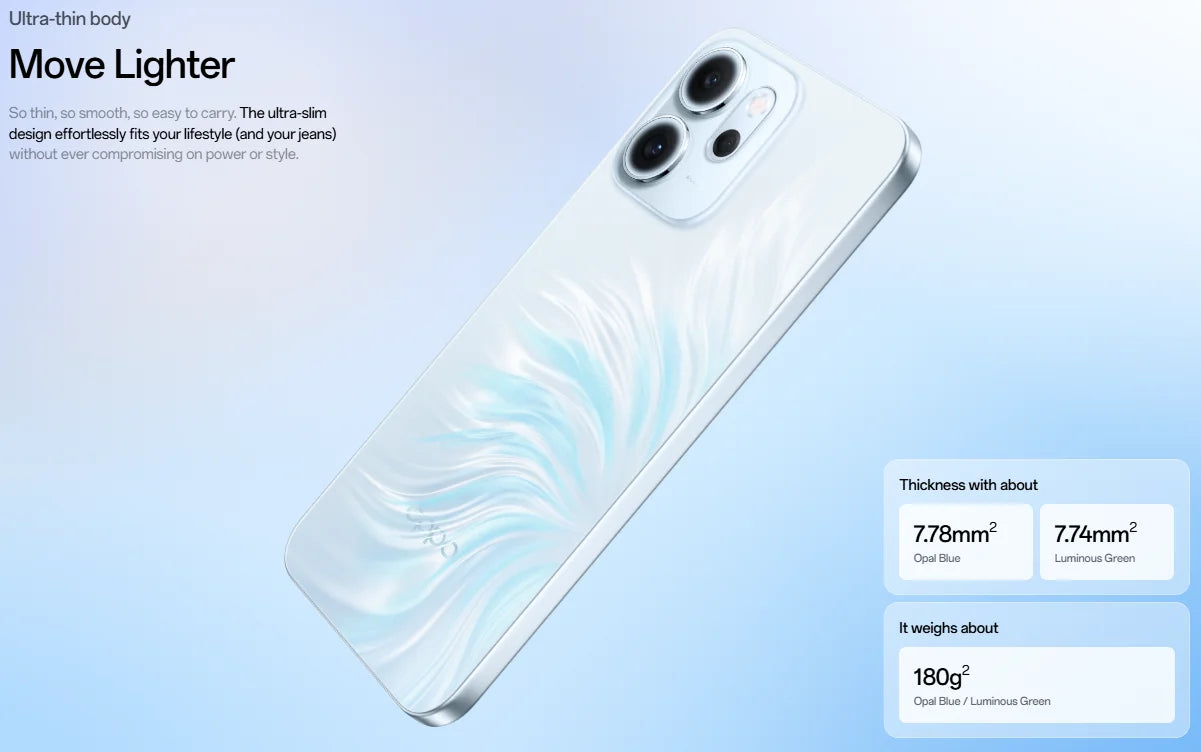 OPPO Reno14 FS 5G Smartphone Snapdragon 6 Gen 1 6.57