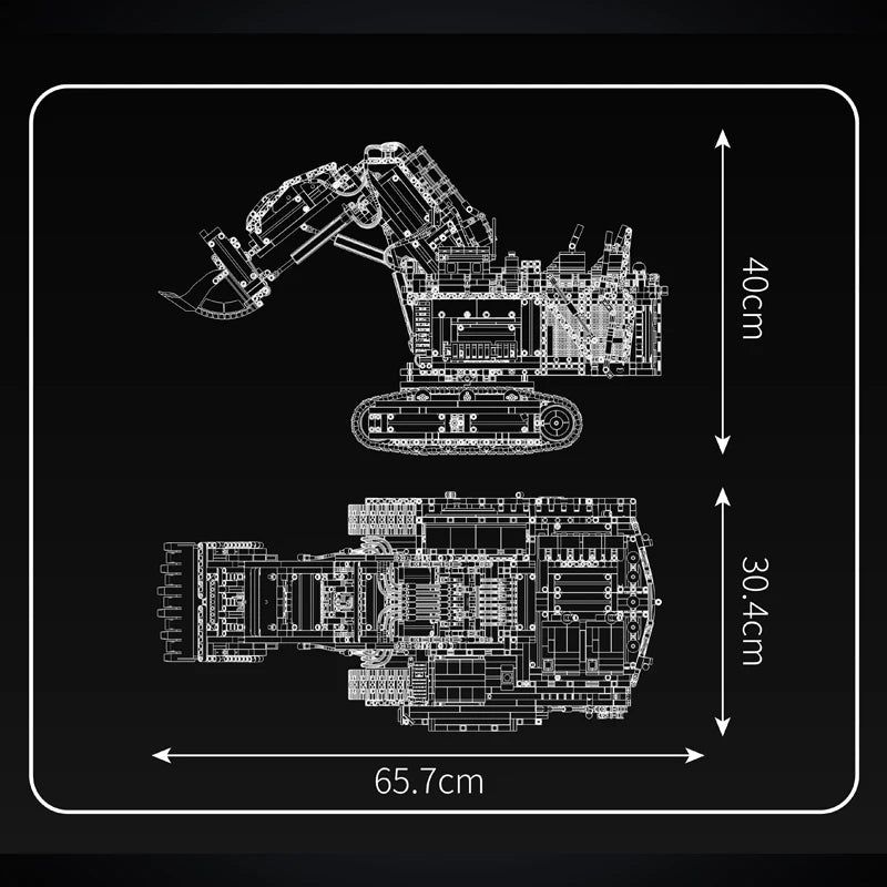 Motorized RC Excavator Building Blocks Set – R9800 Engineering Model with App Control (Compatible Bricks)