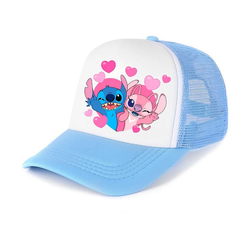 Stitch Baseball Cap For Boys And Girl, Adjustable Protection Unisex Casual Hip-Hop Print Mesh Sun Hat, Classic Cotton Peaked Hat