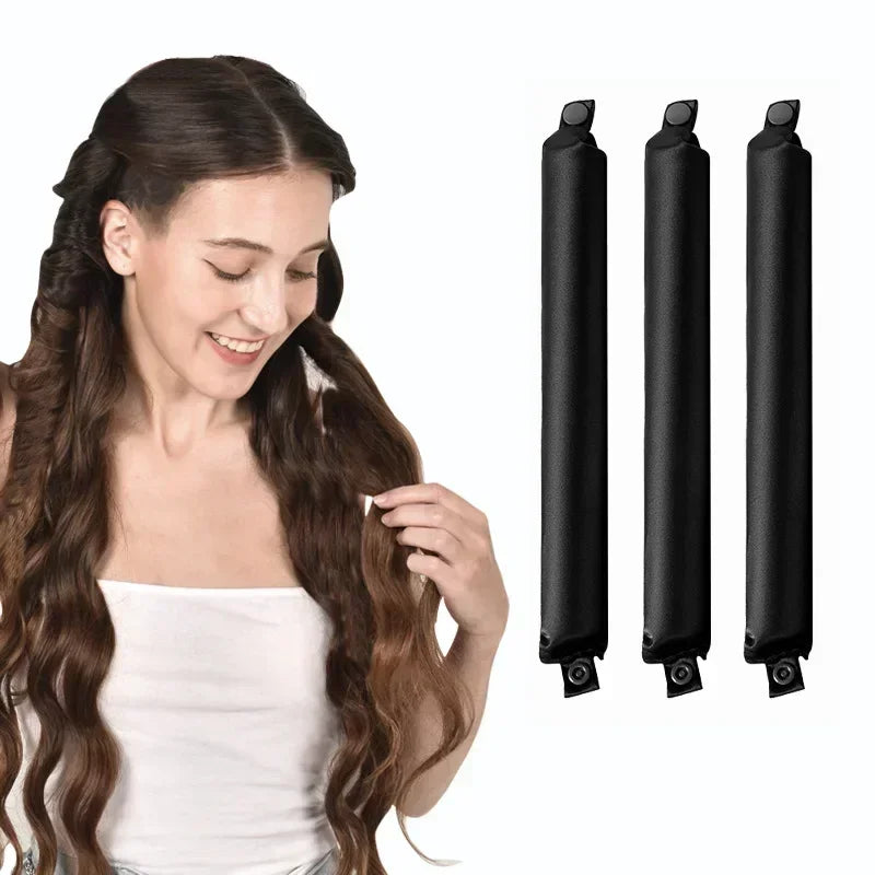 Heatless Hair Curler No Heat Hair Rollers Satin Curling Rod Headband Lazy Curls Soft Curlers Sleeping Flexi Rods Styling Tools