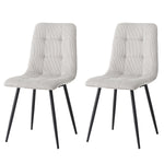 Set of 2/4/6 Modern Dining Chairs Upholstered Padded Corduroy Fabric Chairs Metal Legs for Restaurant  Dining Room