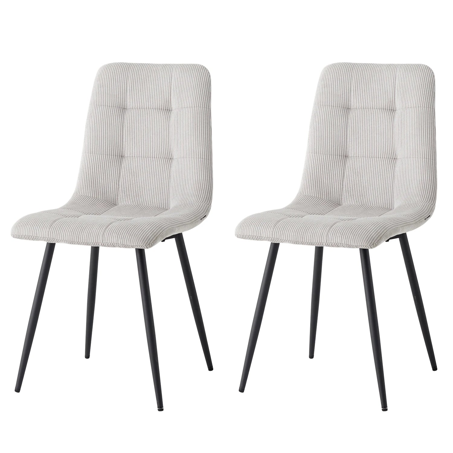 Set of 2/4/6 Modern Dining Chairs Upholstered Padded Corduroy Fabric Chairs Metal Legs for Restaurant  Dining Room