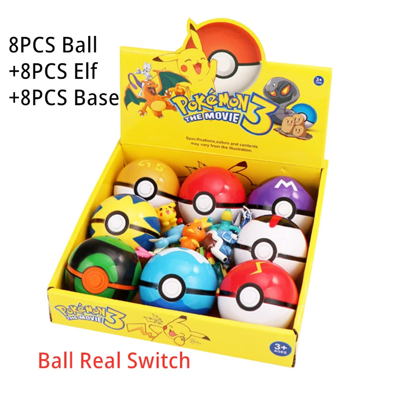 Funny Joy Pokemon Toys 8PCS/set Elf 2-3cm Anime Action 7Cm Pokeball Figures Monster Toy Model Dolls Children Christmas Gift