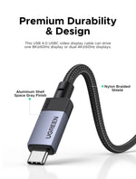 UGREEN USB4 Gen3 240W & USB3.1 Gen2 Fast Charging Cable 1m, Aluminum Shell Braided Nylon, PD3.1 for MacBook Pro iPad